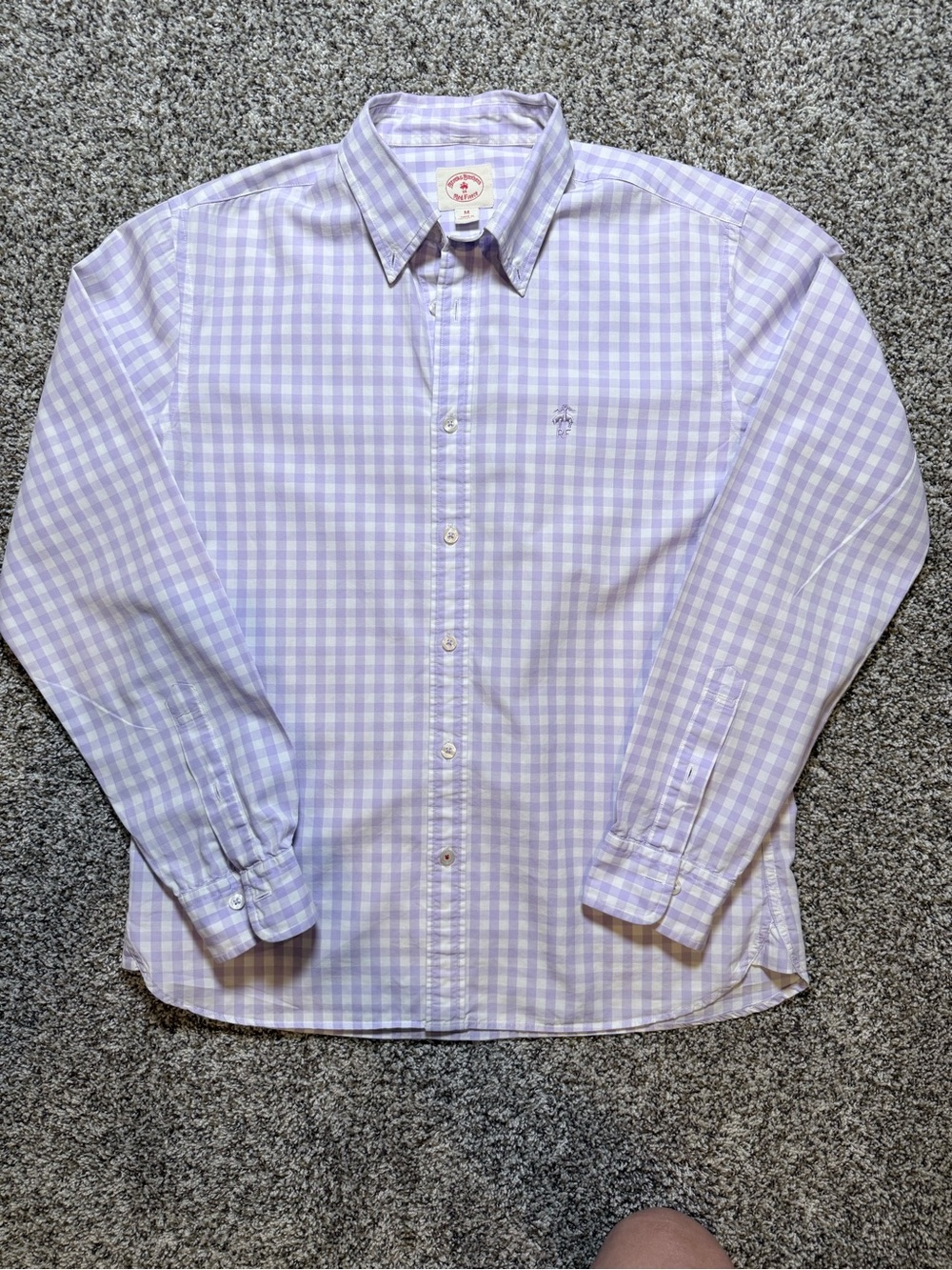 Brooks Brothers Lavender Gingham Long-Sleeve Button-Down Shirt